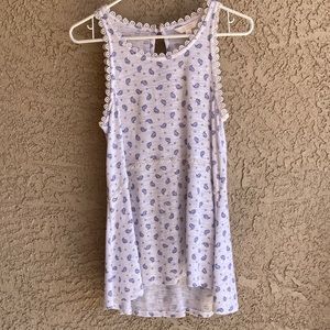 💵3 for $20✅LC Lauren Conrad xs women’s sleeveless blouse lace eyelet